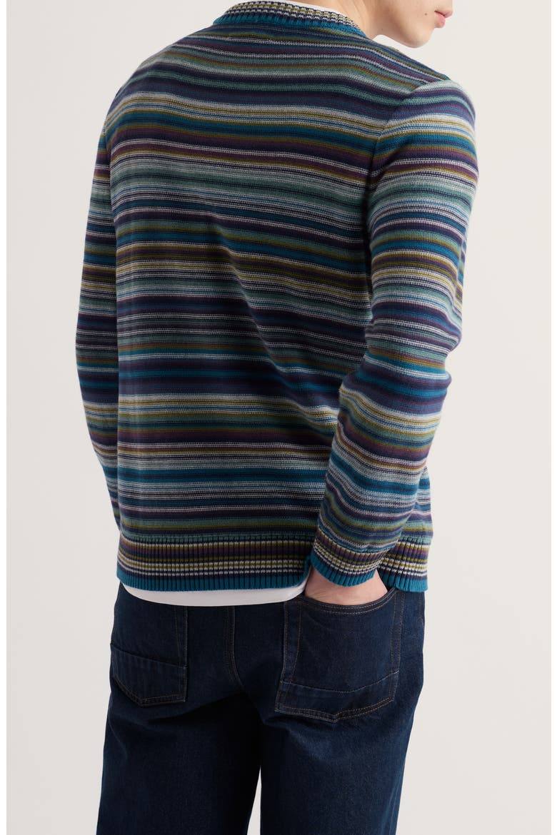 Trenale Stripe Organic Cotton Crewneck Sweater, Alternate, color, SOWN SQUALL
