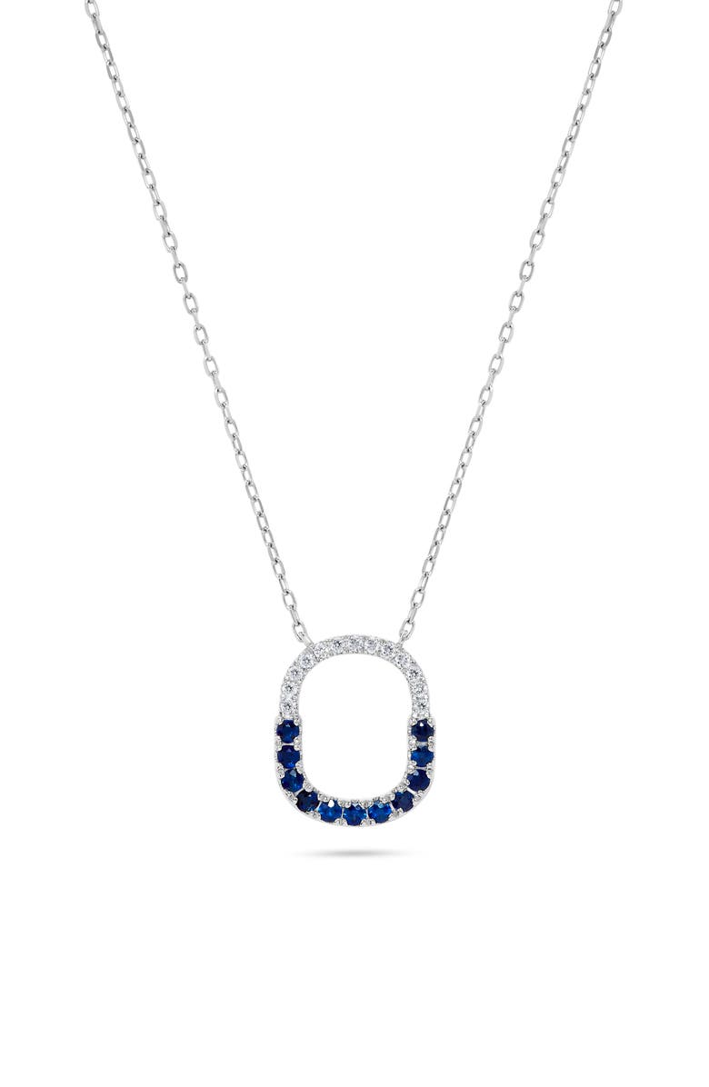 H.J. Namdar 14K White Gold Sapphire & Diamond Oval Pendant Necklace, Main, color, White Gold/ Sapphire/ Diamond