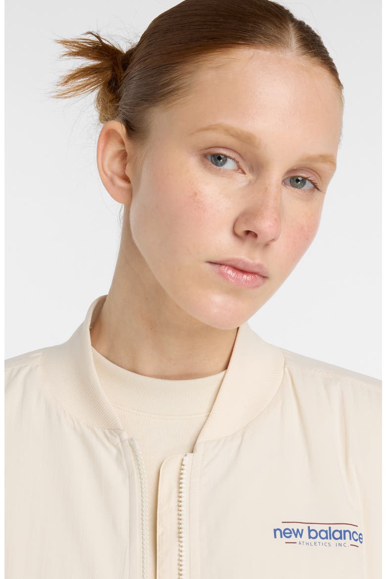 Reimagined Woven Bomber Jacket, Alternate, color, BEIGE
