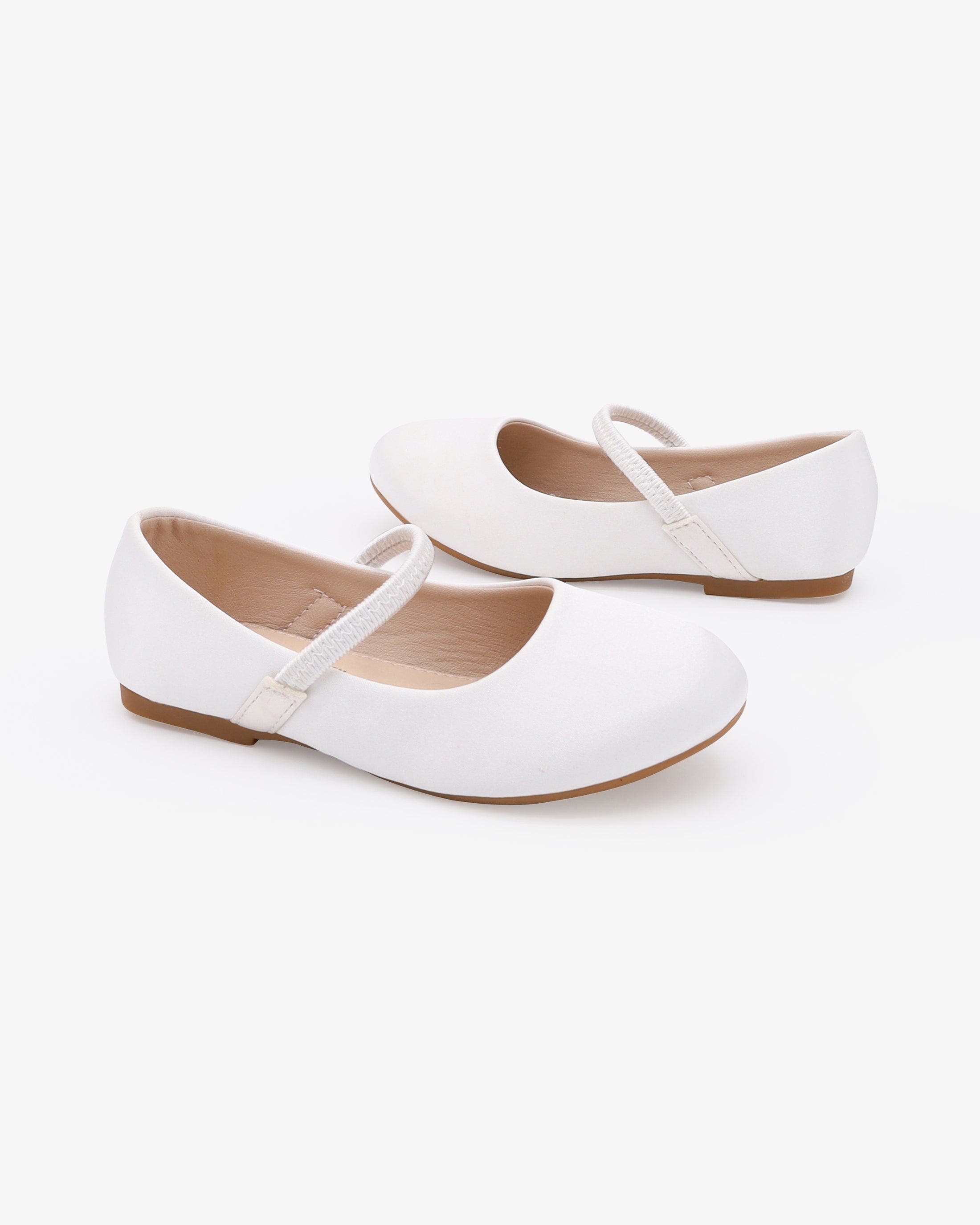 Kailee P Freeman Satin Mary Jane Flats, Alternate, color, White
