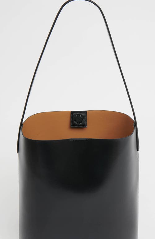 Mansur Gavriel Everyday Cabas Leather Hobo Bag In Black/caramel