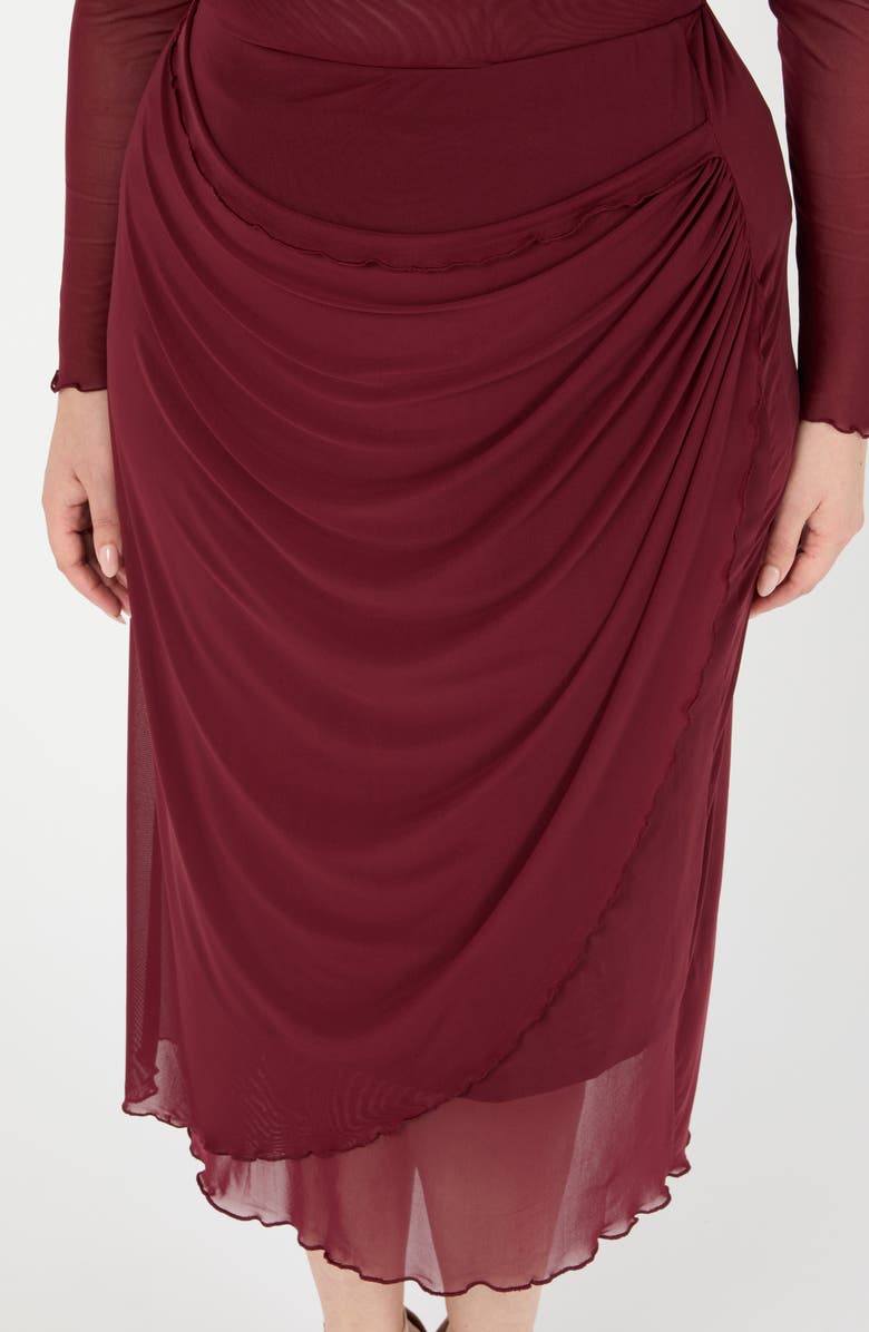 Estelle Annalise Ruched Mesh Skirt, Alternate, color, 