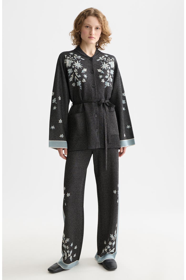 40 Years Metallic Belted Jacquard Jacket, Alternate, color, METEORITE