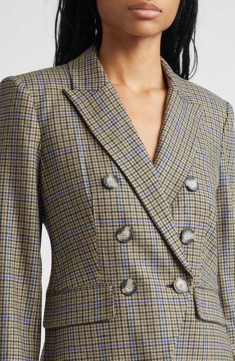 Veronica Beard Miller Houndstooth Check Dickey Jacket, Alternate, color, Moss Brown Multi