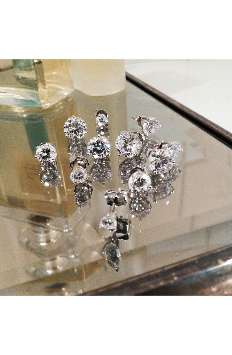 Nordstrom Cubic Zirconia Stud Earrings - 3ct., Alternate, color, Platinum