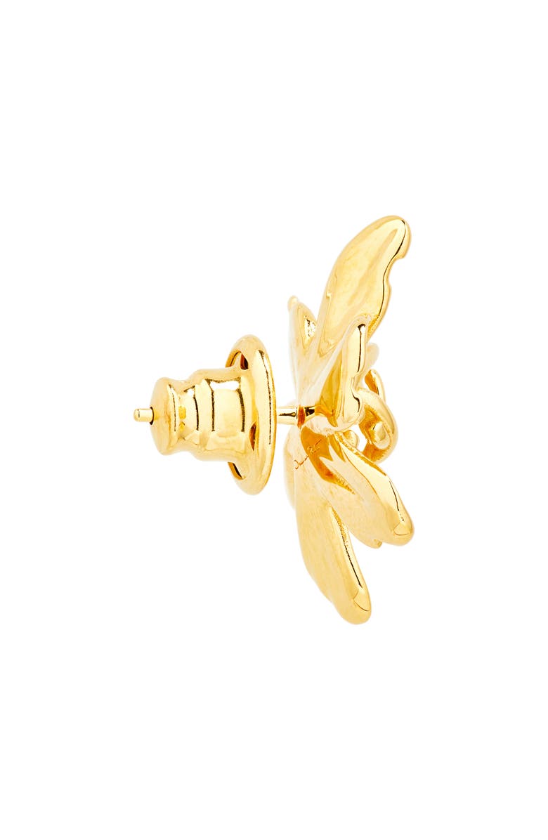 Oscar de la Renta O Flower Stud Earrings, Alternate, color, Gold