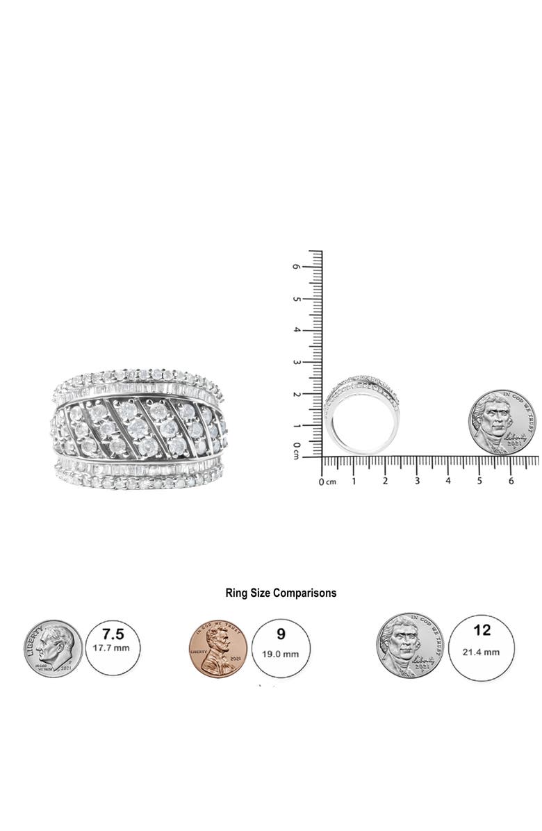 Haus of Brilliance Silver 2.00 Cttw Diamond Fashion Multi Row Cocktail Ring, Alternate, color, Silver