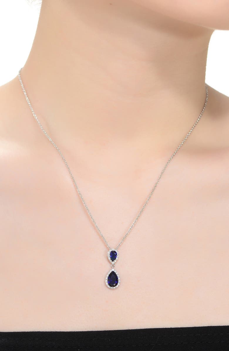 Genevive Cubic Zirconia Pendant Necklace, Alternate, color, 
