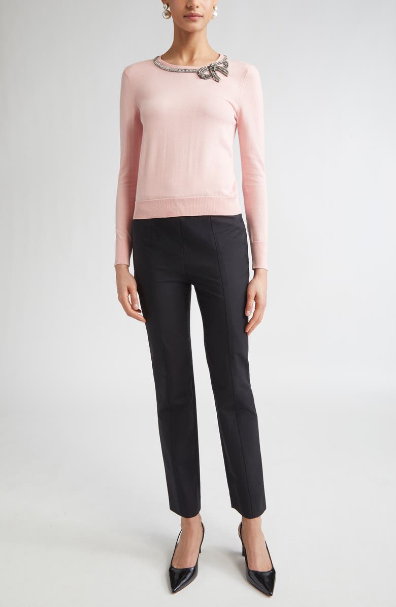 Carolina Herrera Emilie Slim Leg Pants, Alternate, color, Black