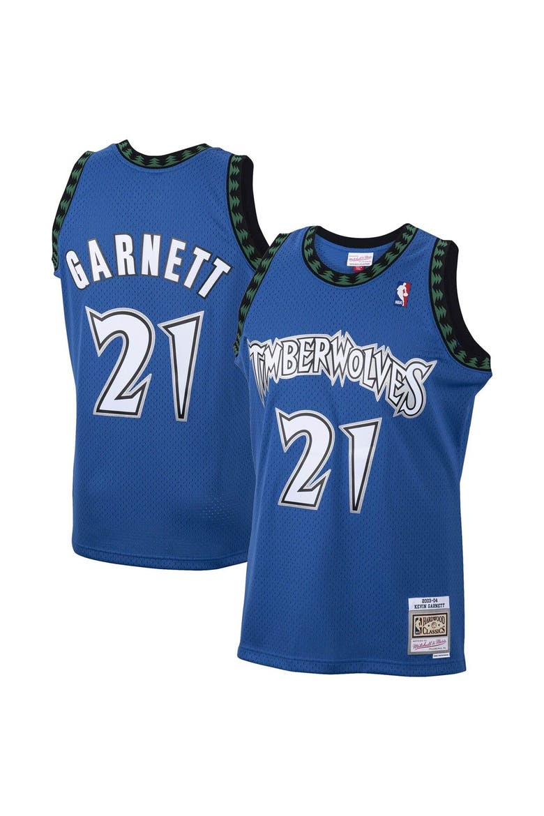 Men's Mitchell & Ness Kevin Garnett Blue Minnesota Timberwolves 2001/02 Hardwood Classics Swingman Jersey, Main, color, Blue