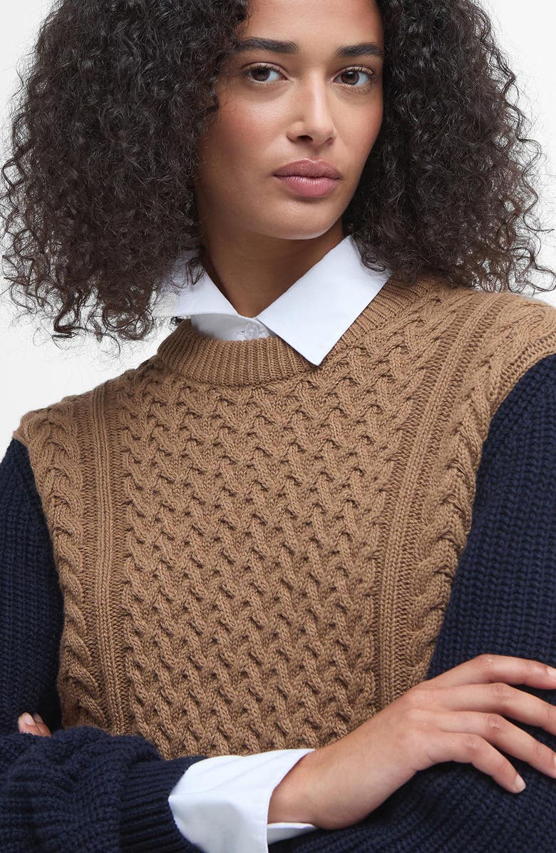 Barbour Ester Colorblock Wool & Cashmere Blend Sweater, Alternate, color, 