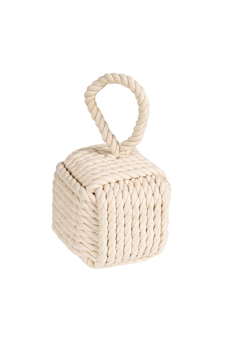 Storied Home Cotton Rope Knot Door Stop, White, Main, color, White