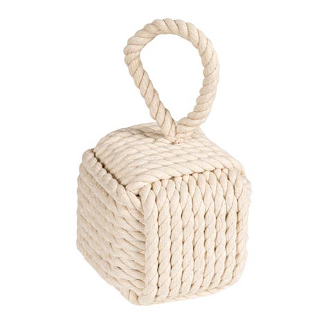 Cotton Rope Knot Door Stop, White