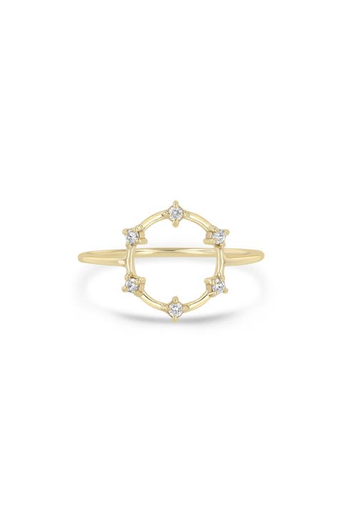 Prong Diamonds 14k Gold Diamond Circle Ring