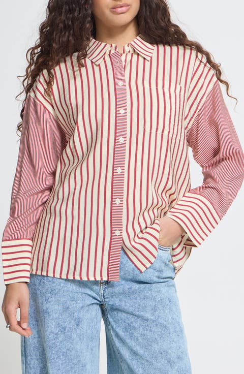 Ihlouri Striped Button Front Shirt