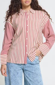 ICHI Ihlouri Striped Button Front Shirt