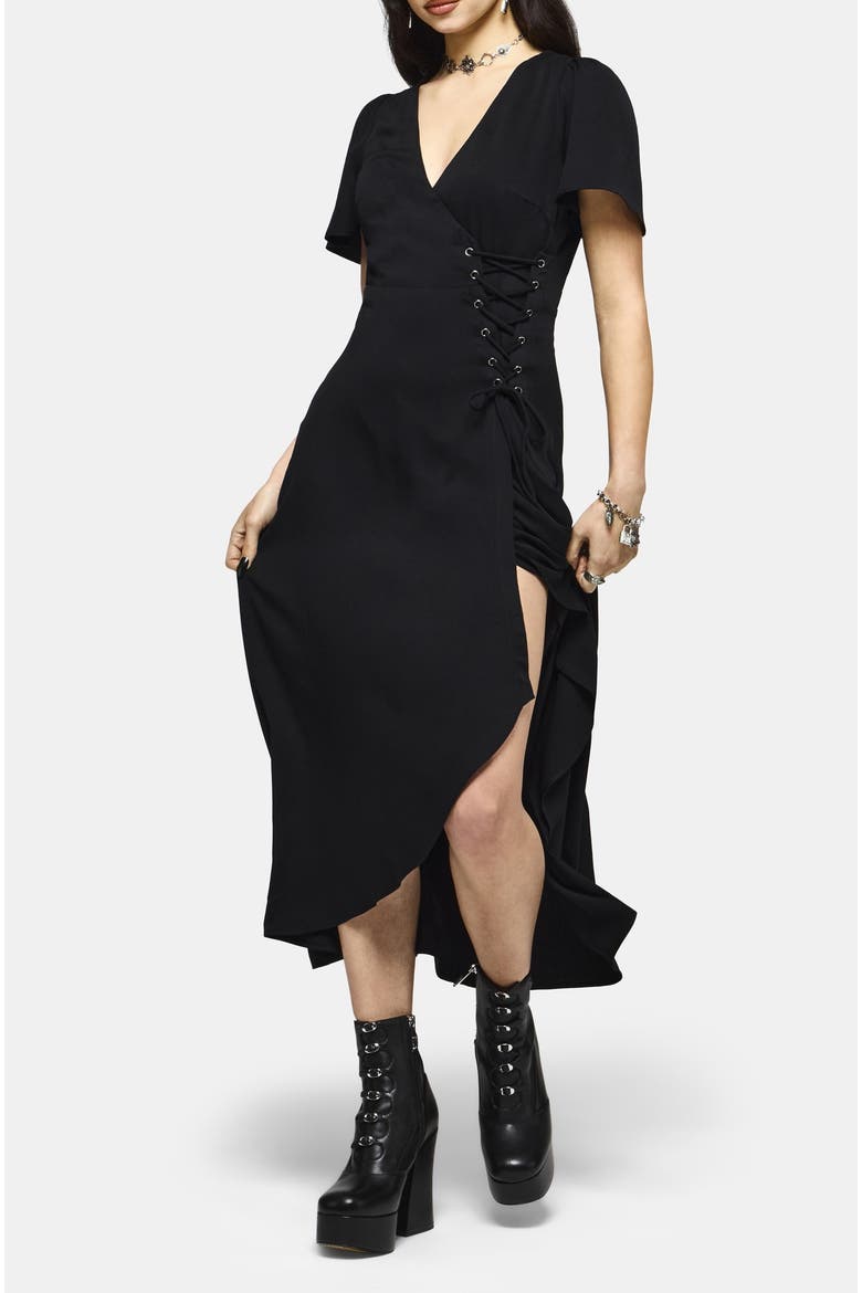 Sableine Wrap Midaxi Dress, Alternate, color, Black