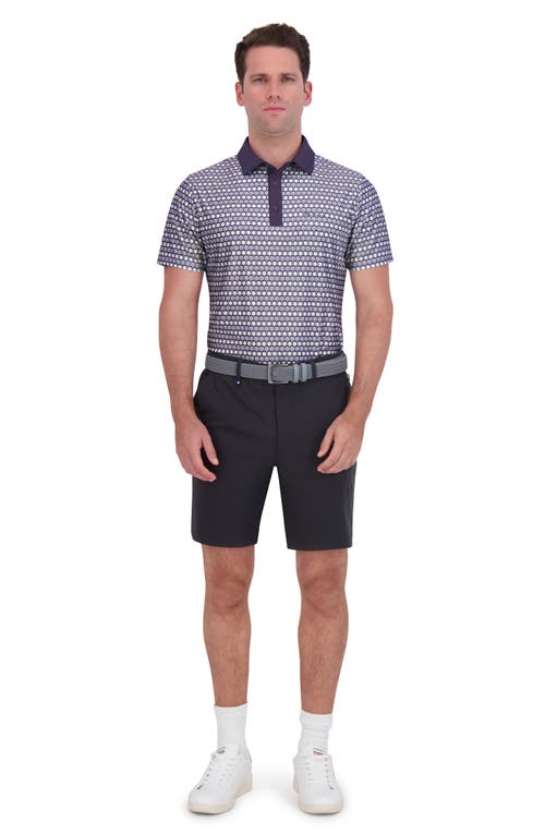Ben Sherman Retro Geo Tech Jersey Sports Polo In Purple