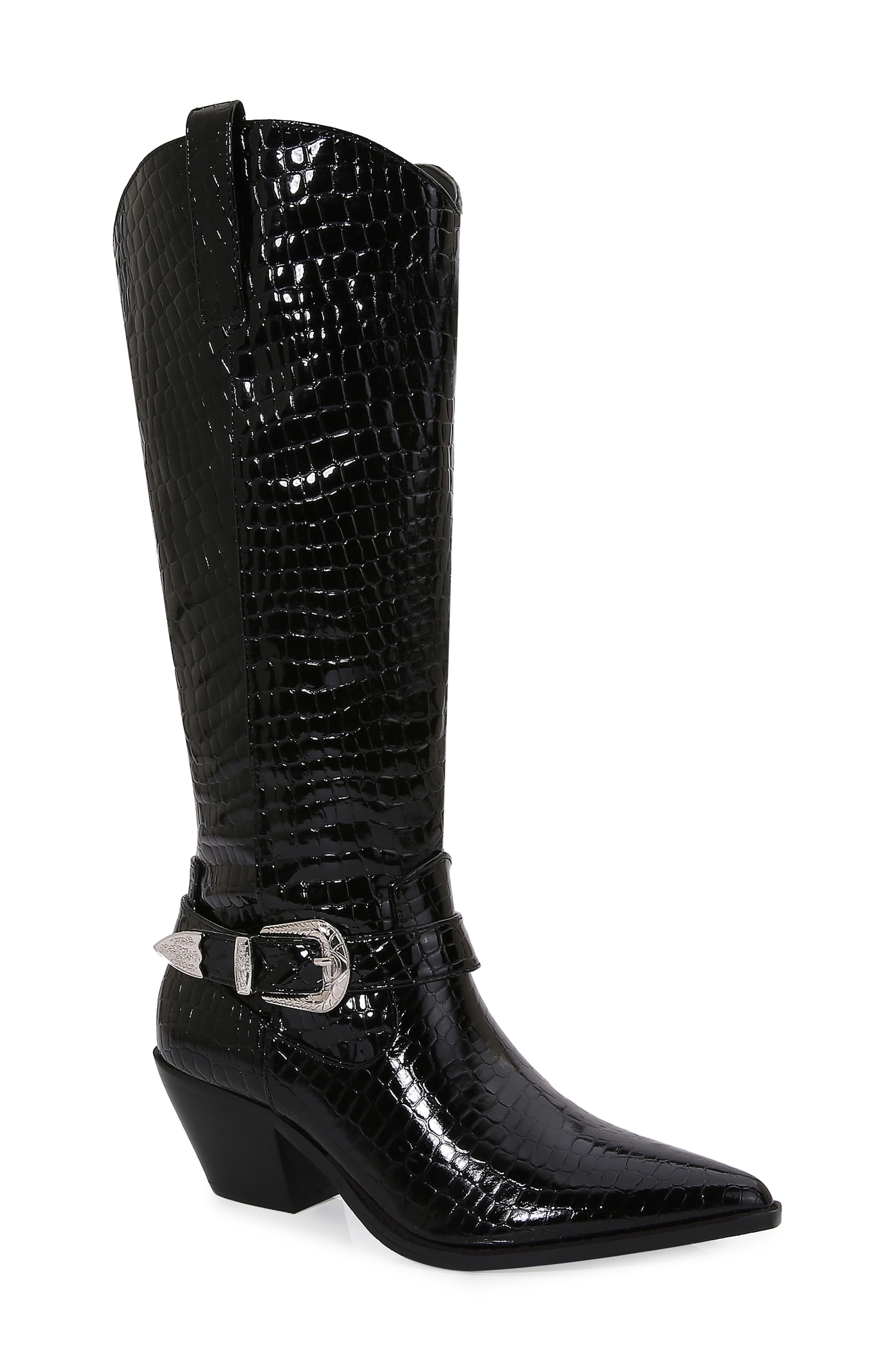 BERNESS Tristen Croc Embossed Western Boot