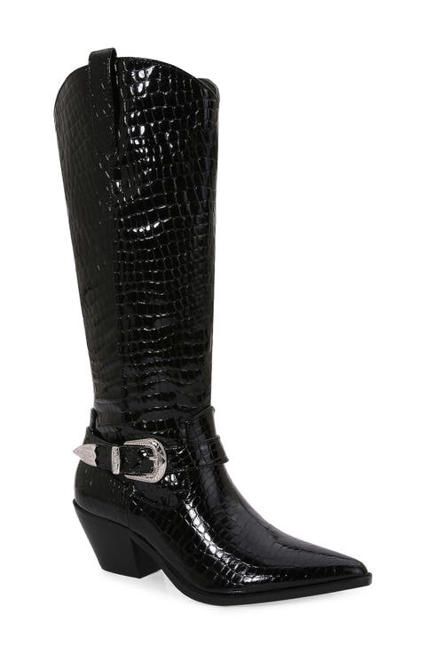 Tristen Croc Embossed Western Boot (Women)