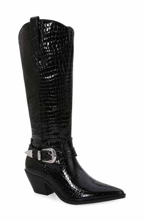 BERNESS Tristen Croc Embossed Western Boot