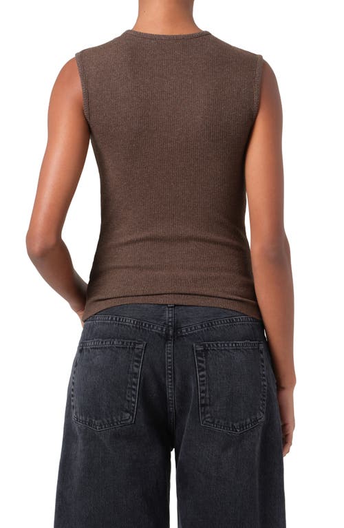 Agolde Binx Rib Tank In Lizrd (brnish/olv Intrmgle)
