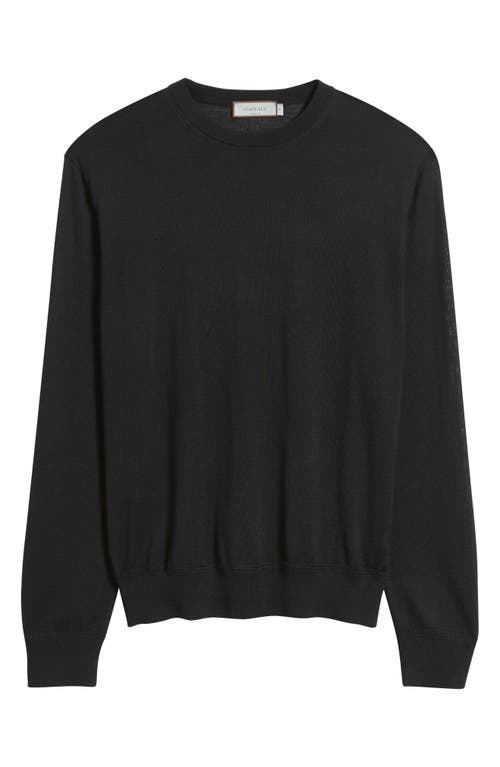 Canali Wool, Silk & Cashmere Crewneck Sweater In Black