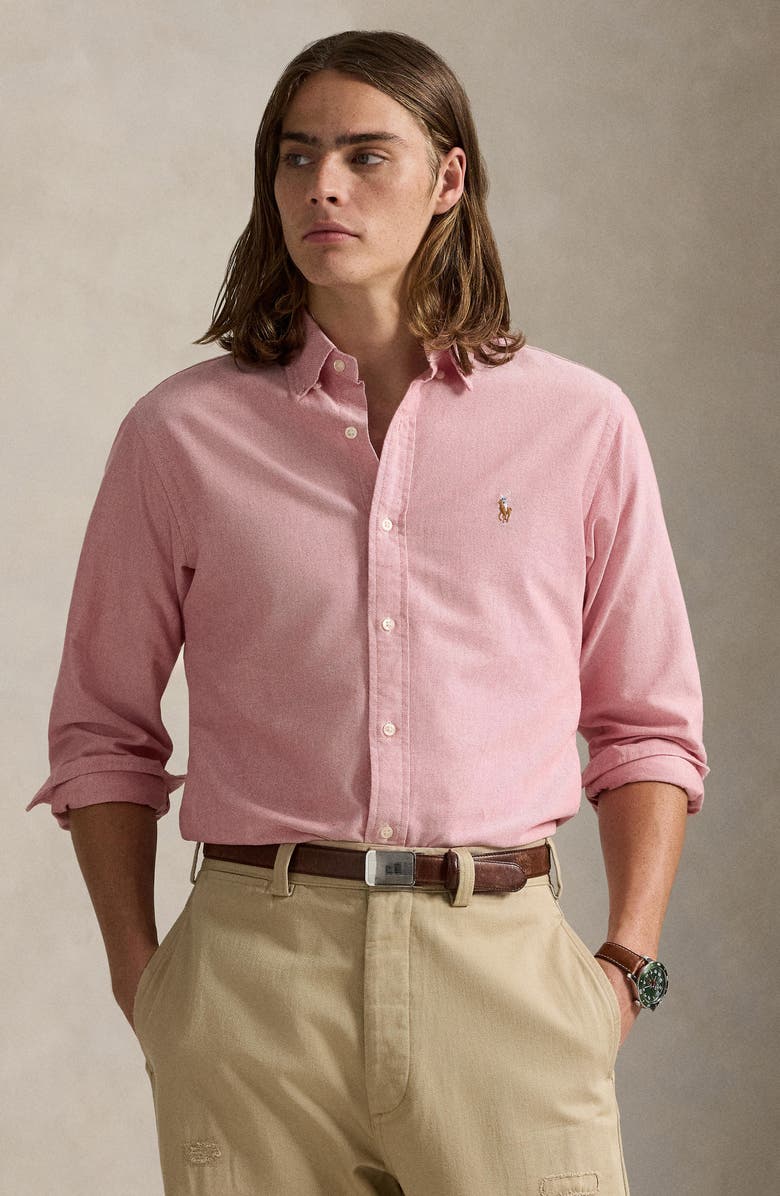 Polo Ralph Lauren The Iconic Oxford Button-Down Shirt, Alternate, color, New Brick