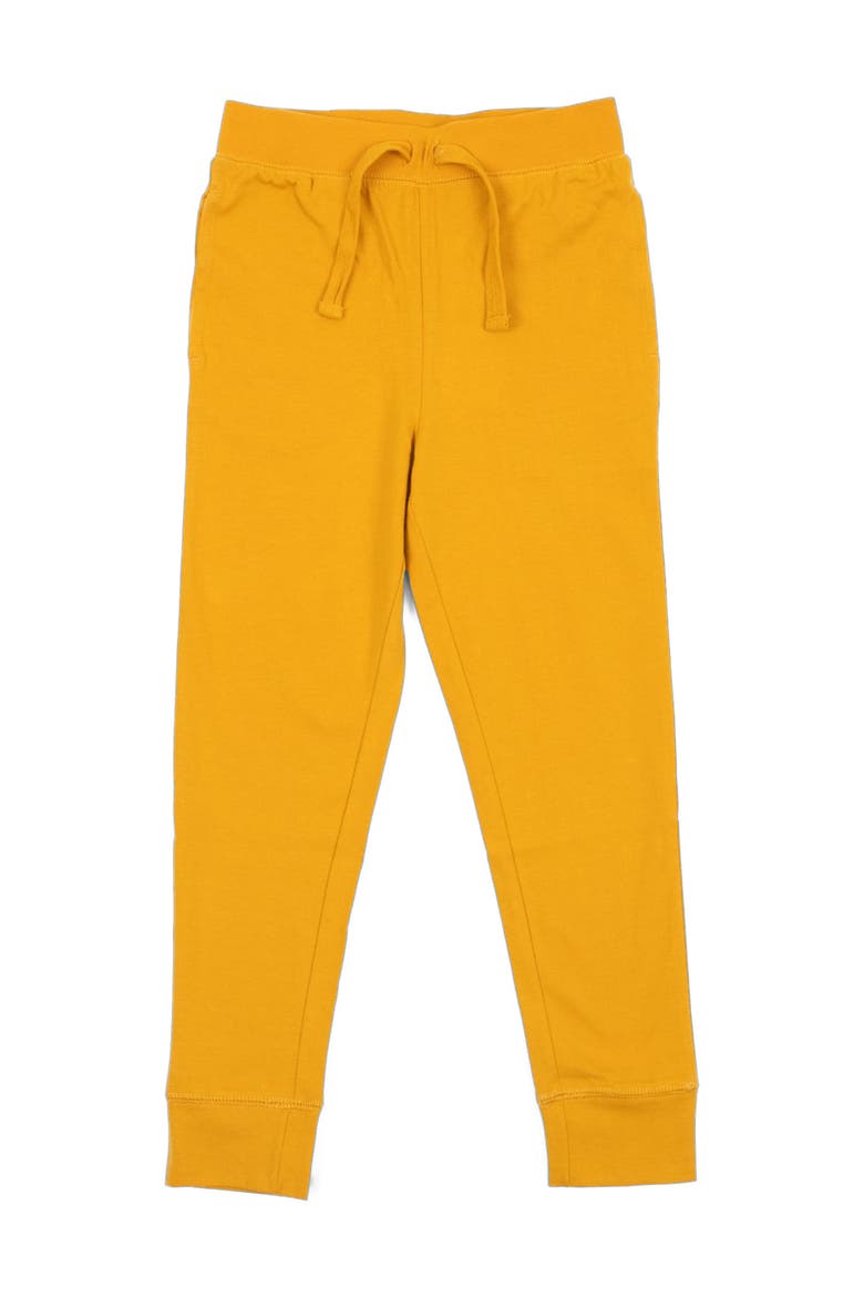 Kids 100% Cotton Lightweight Jogger Pants, Main, color, Mustard