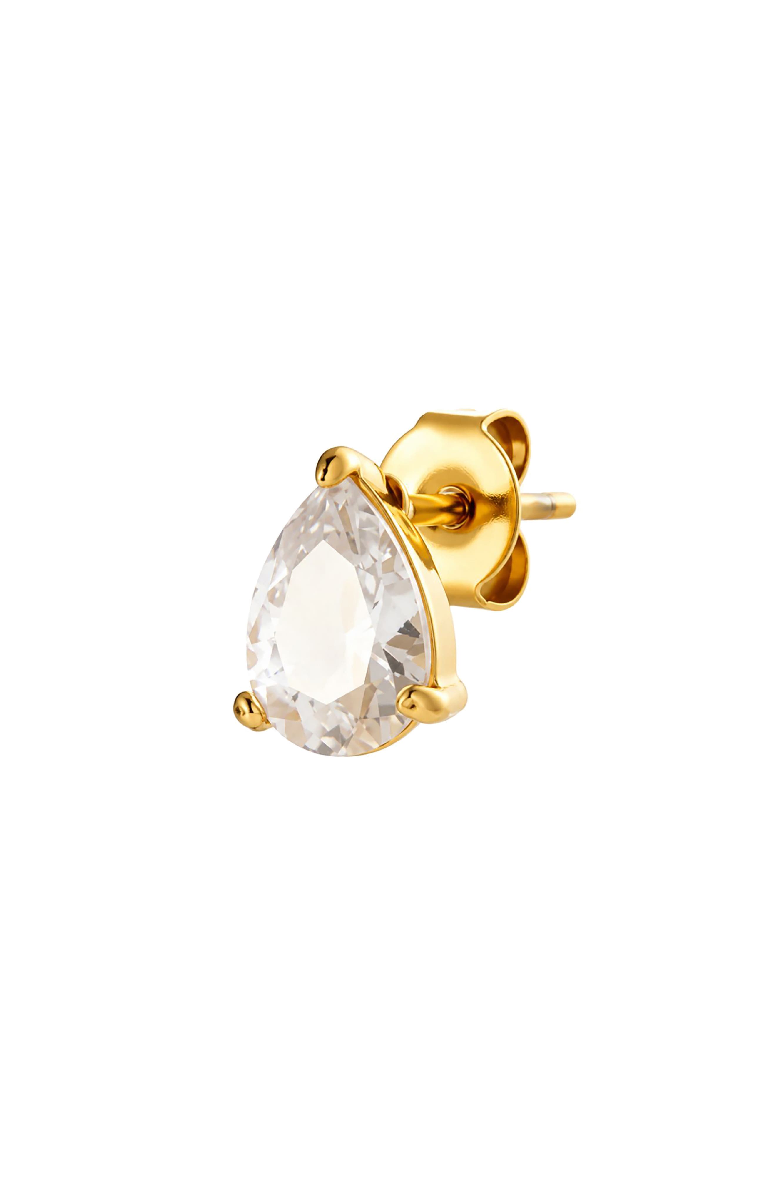 Pear Cubic Zirconia Stud Earrings