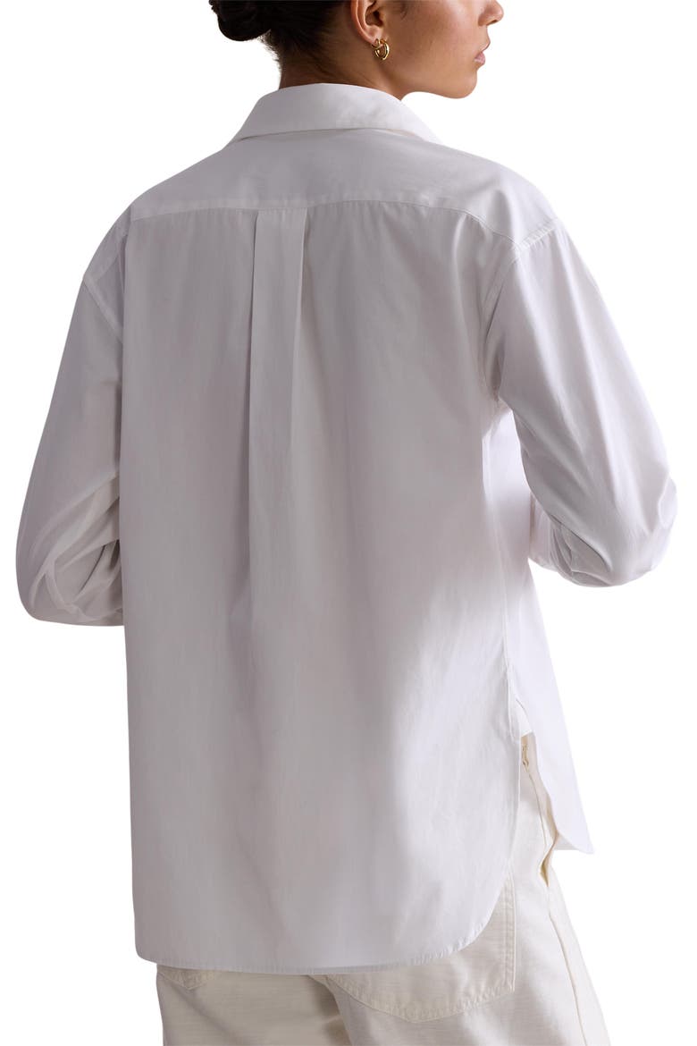 Relaxed Fit Cotton Button-Up Shirt, Alternate, color, WHITE