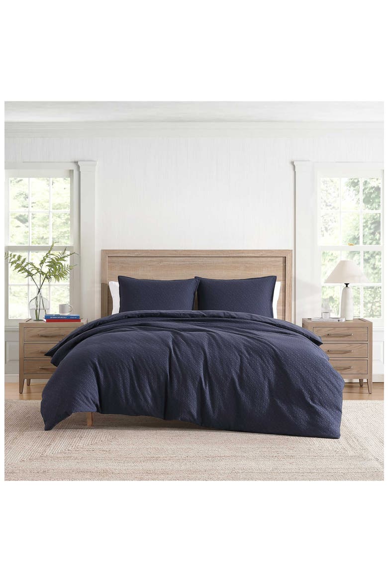 Monogram Matelassé Comforter & Pillow Shams Set, Alternate, color, NAVY