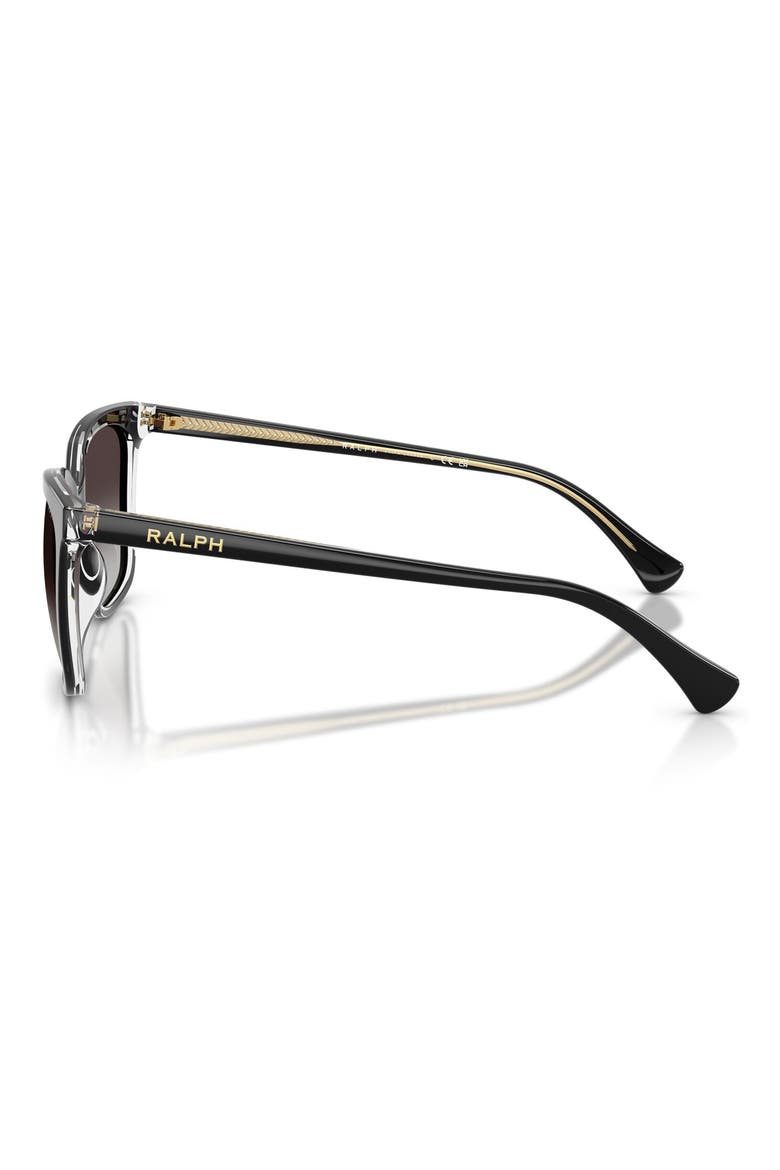55mm Square Sunglasses, Alternate, color, SHINY BLACK / GREY