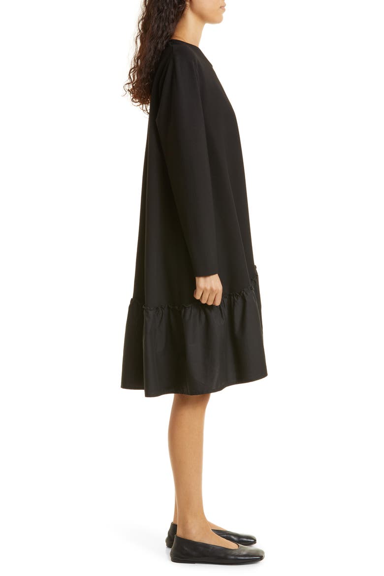 Nell Long Sleeve Shift Dress, Alternate, color, BLACK