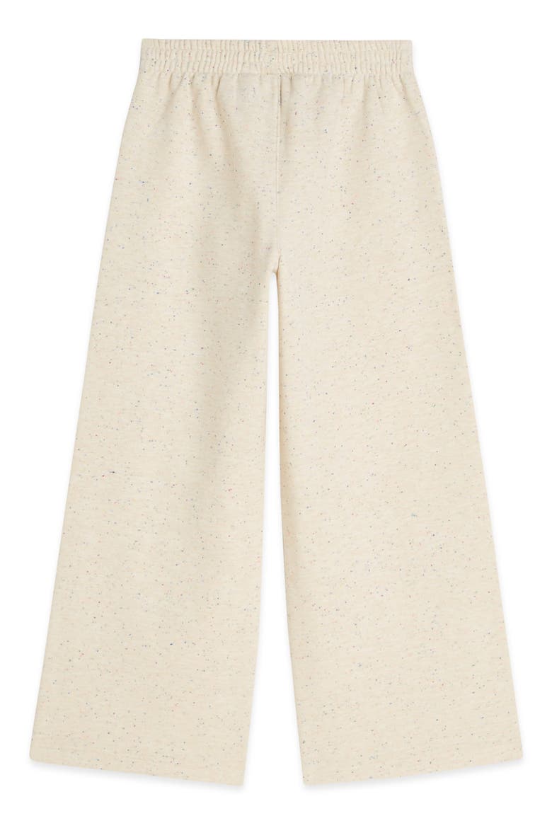 Kids' Embroidered Fleece Wide Leg Pants, Alternate, color, EGGNOG