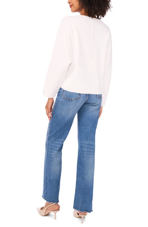Vince Camuto Plus Womens Ribbed Trim Knit V-neck Sweater In White
