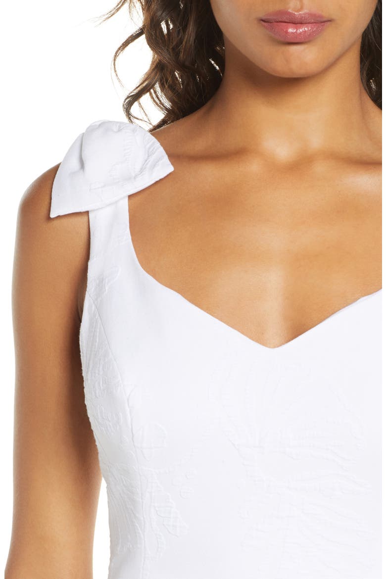 Linnet Jacquard Fit & Flare Dress, Alternate, color, RESORT WHI