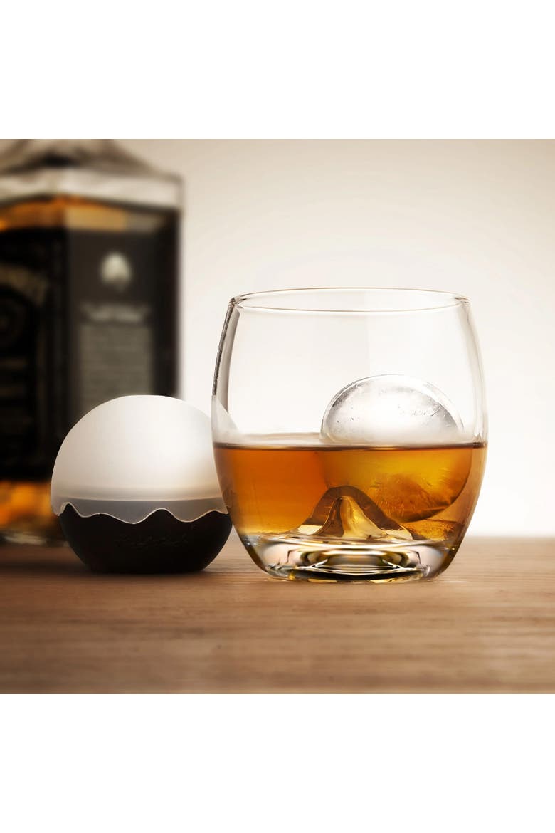 On The Rock Glass with Ice Ball Mould, 8 oz, Glass & Silicone, Alternate, color, Clear