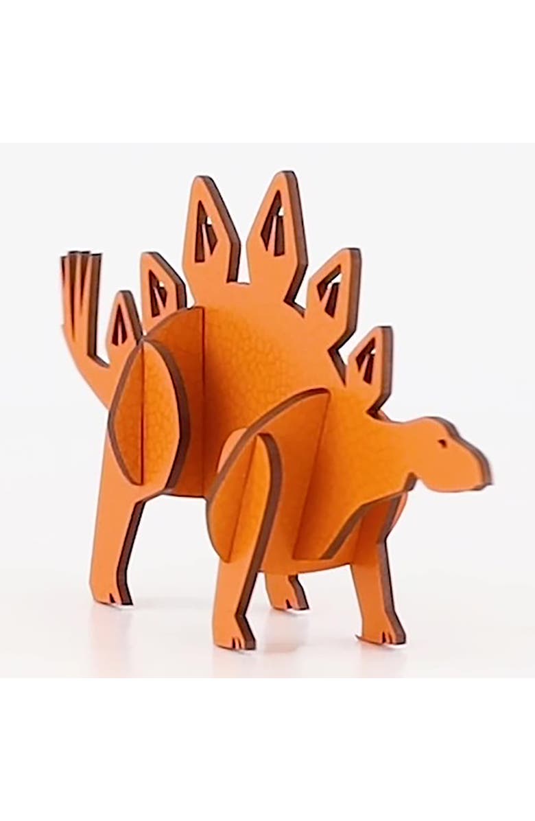 Little & Wood Woodlet Stegosaurus, 3D Wooden Kit Set, Ages 6+, Alternate, color, Multicolored