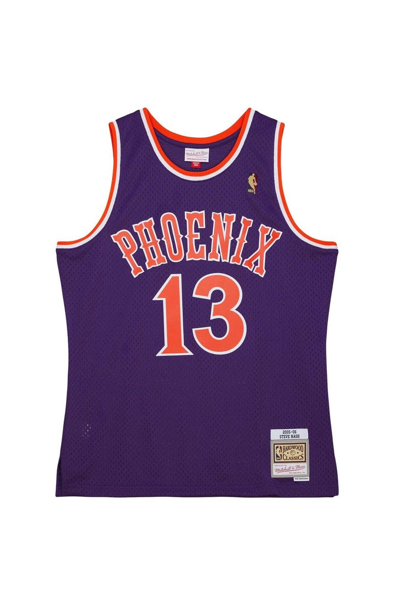 Mitchell & Ness Men's Mitchell & Ness Steve Nash Purple Phoenix Suns 2001/02 Hardwood Classics Swingman Jersey, Alternate, color, 