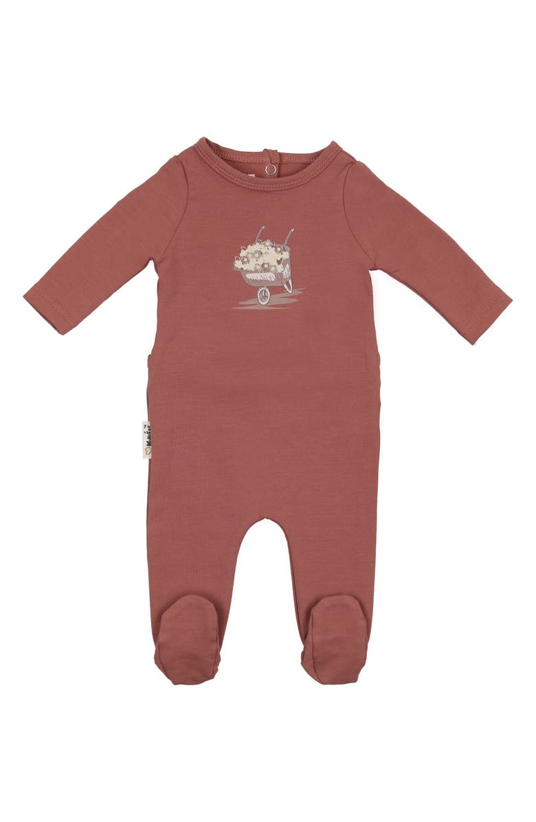 Manière Whimsy Wheelbarrow Footie, Main, color, Rust