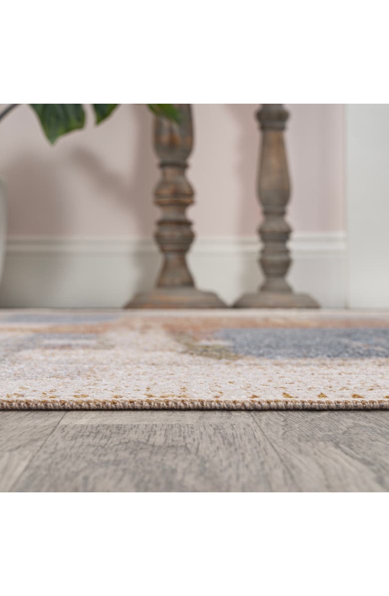 JONATHAN Y Weaver Abstract Coastal Watercolor Machine-Washable Area Rug, Alternate, color, Cream/Multi