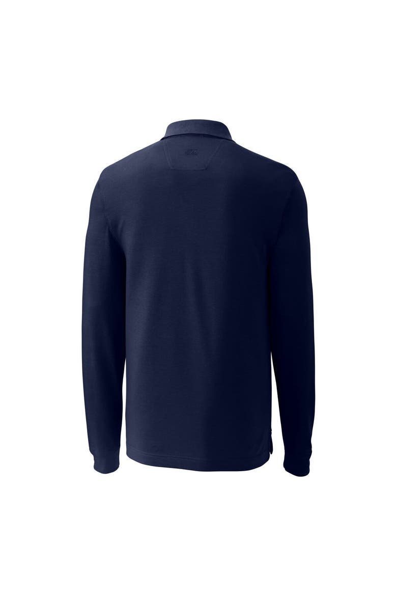Men's Cutter & Buck Navy Binghamton Rumble Ponies DryTec Advantage Tri-Blend Pique Long Sleeve Polo, Alternate, color, Navy