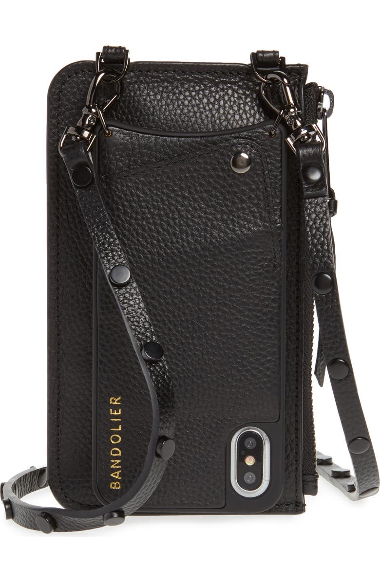 Bandolier Jane Leather iPhone X/Xs Crossbody Case & Pouch Set, Main, color,