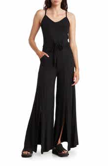 GO COUTURE Tie Front Wide Leg Jumpsuit