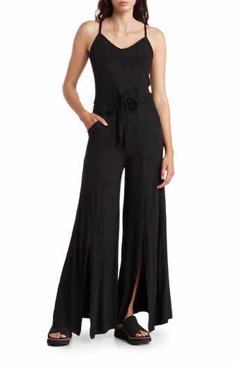 GO COUTURE Tie Front Wide Leg Jumpsuit