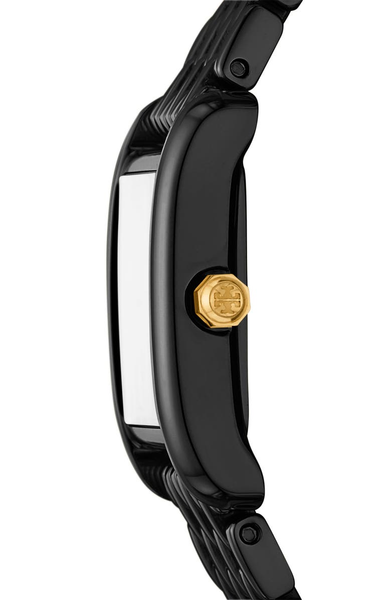 Tory Burch The Small Eleanor Bracelet Watch, 19mm x 28mm, Alternate, color, Black