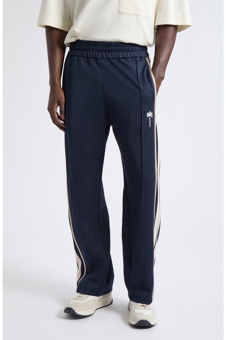 Palm Tree Stripe Track Pants, Main, color, NAVY BLUE - OFF WHITE