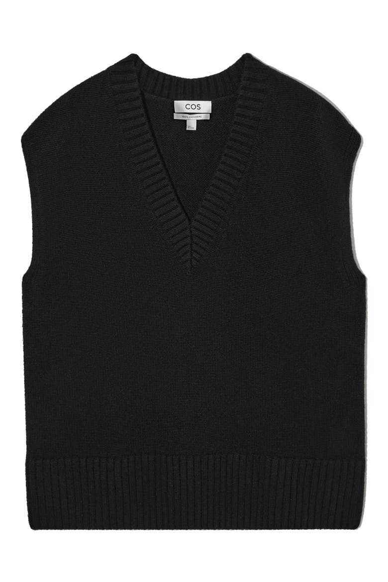 Cashmere Sweater Vest, Alternate, color, BLACK