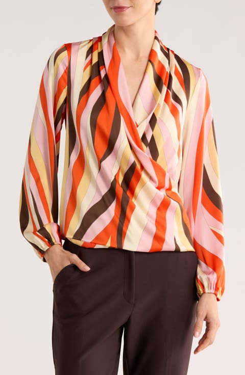 Long Sleeve Faux Wrap Top